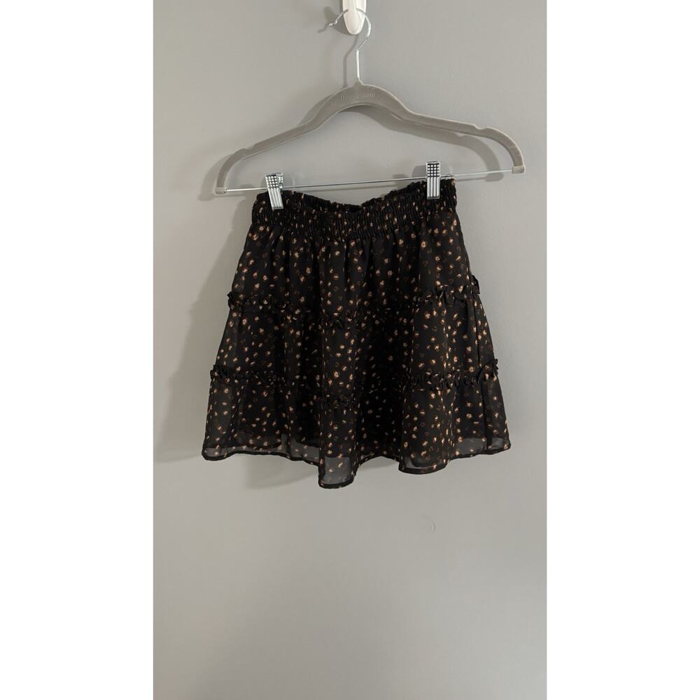 Le Lis Cheetah Print Skirt Small